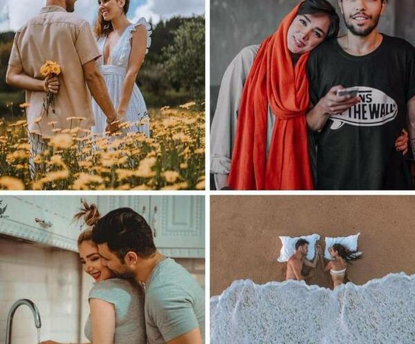 ژست عکس دخترانه دونفره در خانه