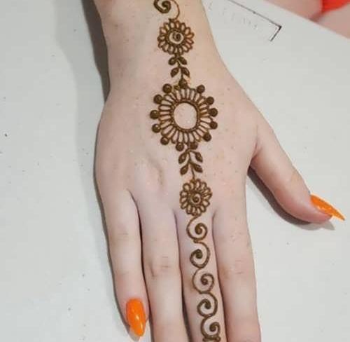 عکس نقشه ی حنا روی دست
