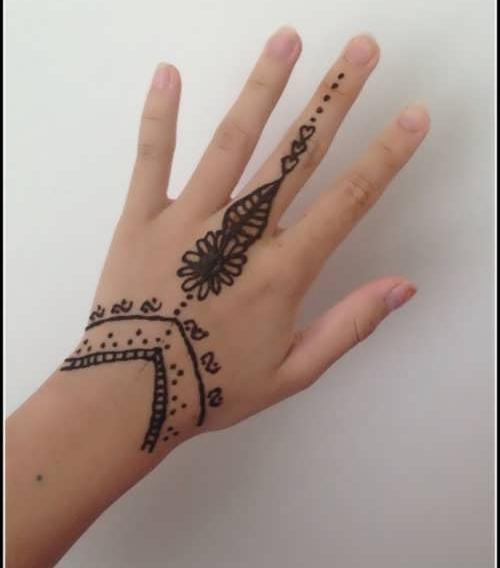 عکس نقشه ی حنا روی دست