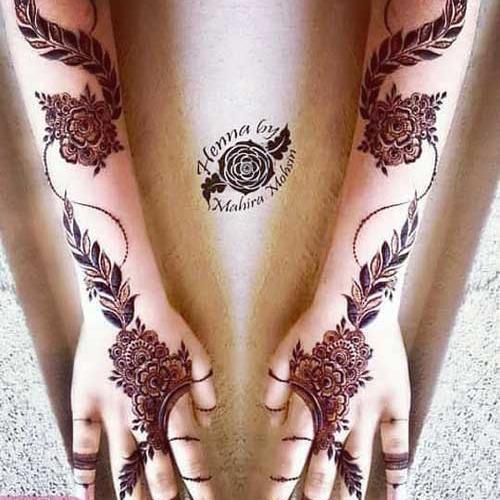 عکس نقشه ی حنا روی دست