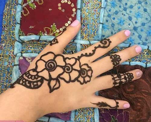 عکس نقشه ی حنا روی دست