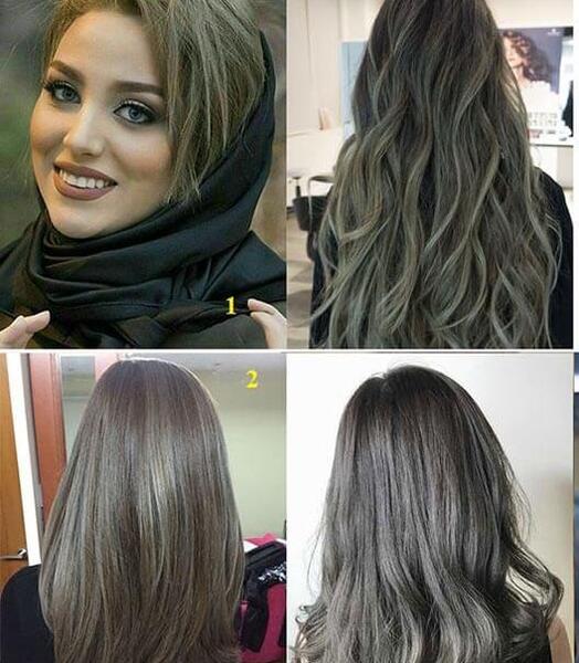 عکس رنگ مو زیتونی