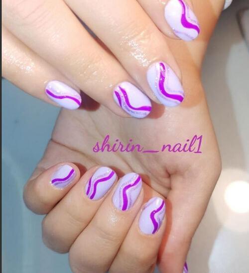 عکس ژلیش ناخن رنگ بنفش