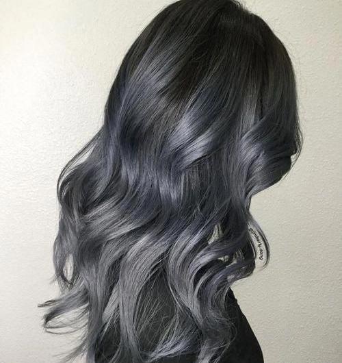 عکس رنگ مو خاکستری تیره