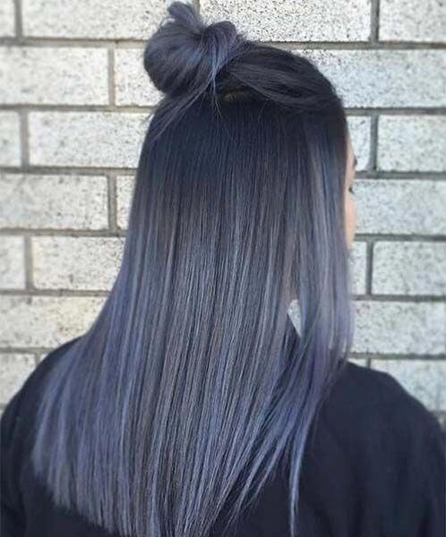 عکس رنگ مو خاکستری تیره