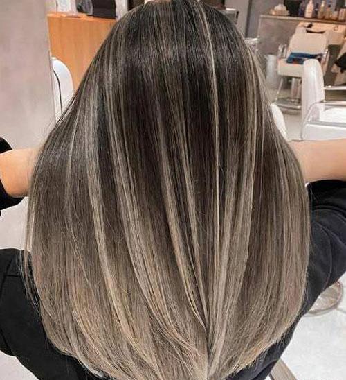 عکس رنگ مو خاکستری تیره