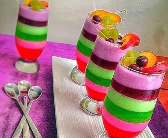 عکس ژله دو رنگ در جام