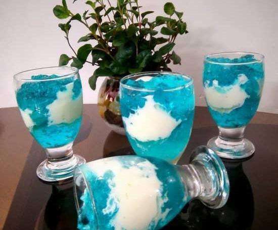 عکس ژله دو رنگ در جام
