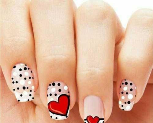 عکس طراحی ناخن با قلب