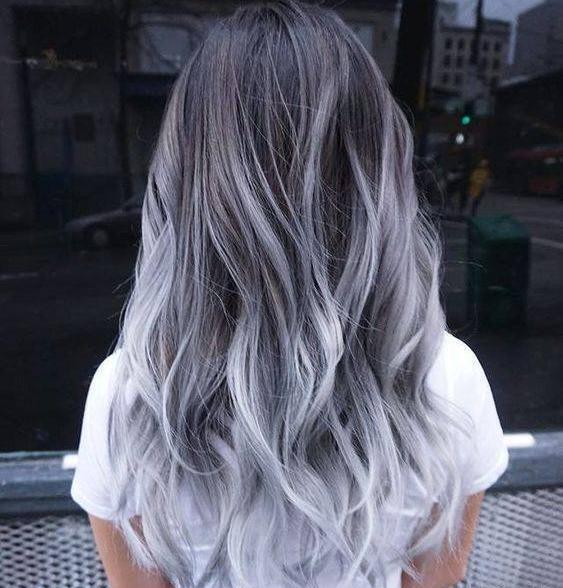 عکس رنگ مو طوسی