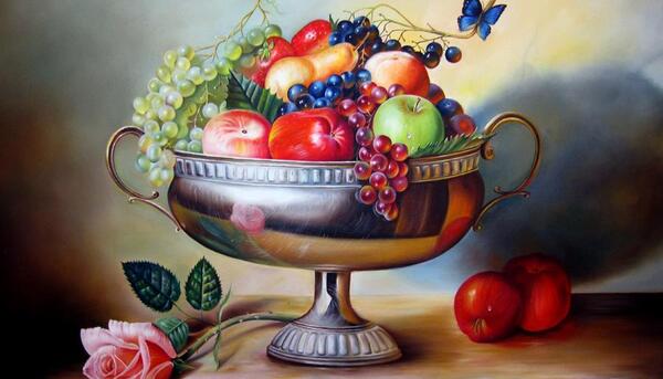 عکس ظرف میوه نقاشی