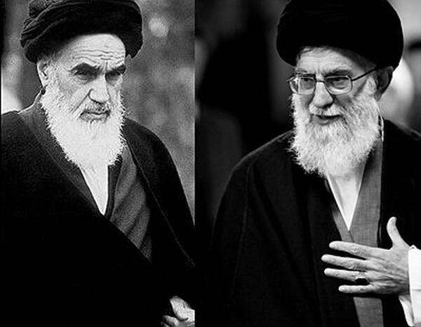 عکس رهبر انقلاب و امام خمینی