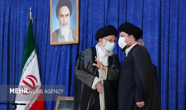 عکس رهبر انقلاب و امام خمینی