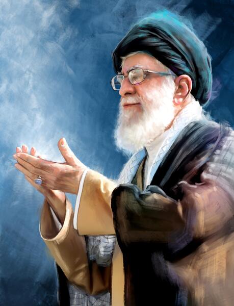 عکس رهبر انقلاب نقاشی