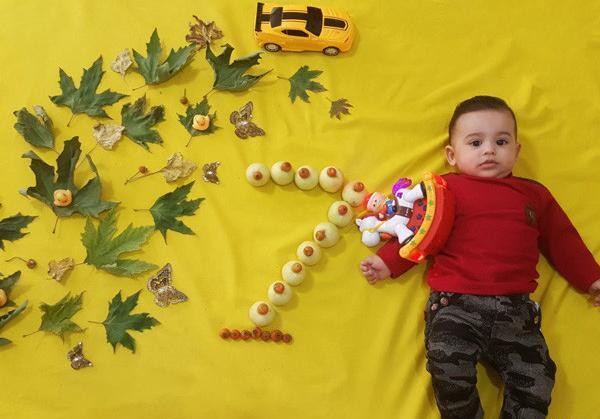 عکس پاییزی ماهگرد نوزاد
