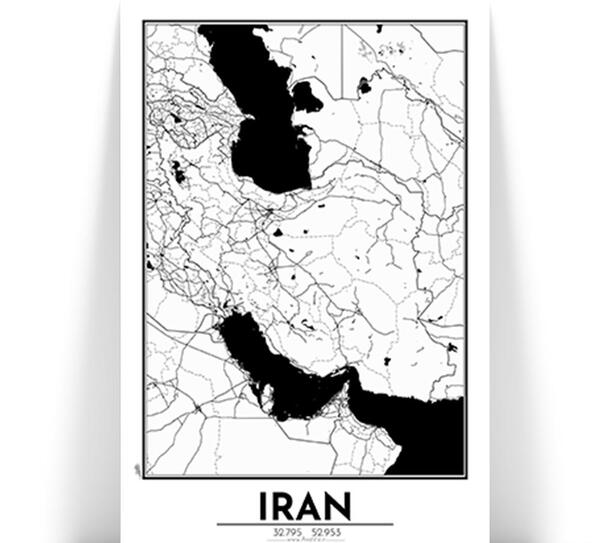عکس نقشه ایران سیاه برای پروفایل