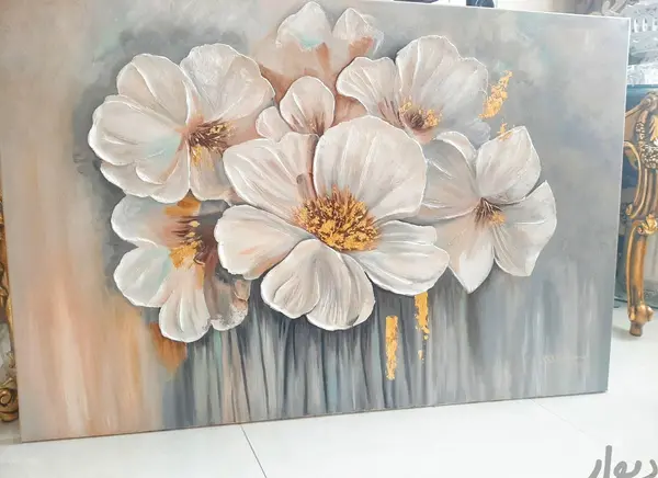 عکس نقاشی گل تابلو