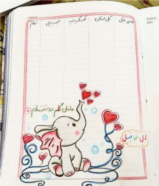 عکس نقاشی ساده و زیبا برای حاشیه دفتر مشق