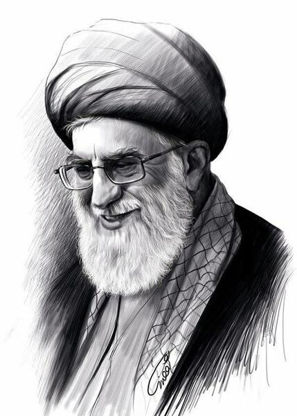 عکس نقاشی سیاه قلم رهبر