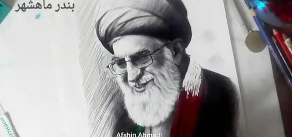 عکس نقاشی سیاه قلم رهبر