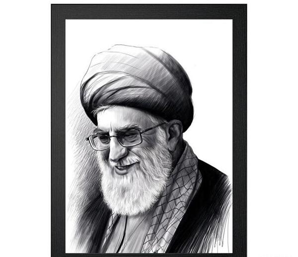 عکس نقاشی سیاه قلم رهبر