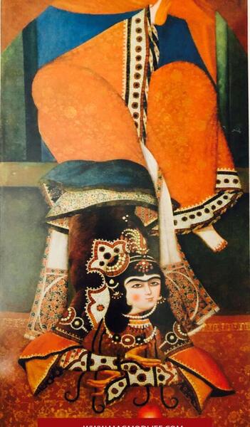 عکس نقاشی دختر قجری