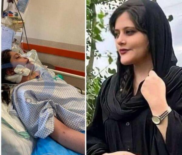 عکس مهسا امینی در ماشین گشت ارشاد
