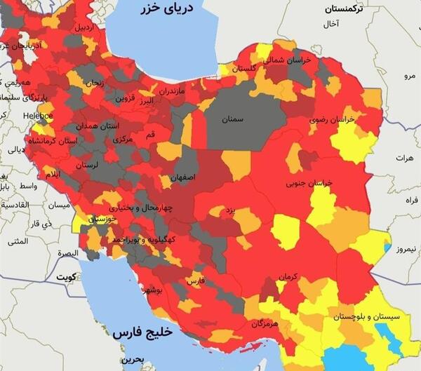عکس نقشه ایران سیاه شده