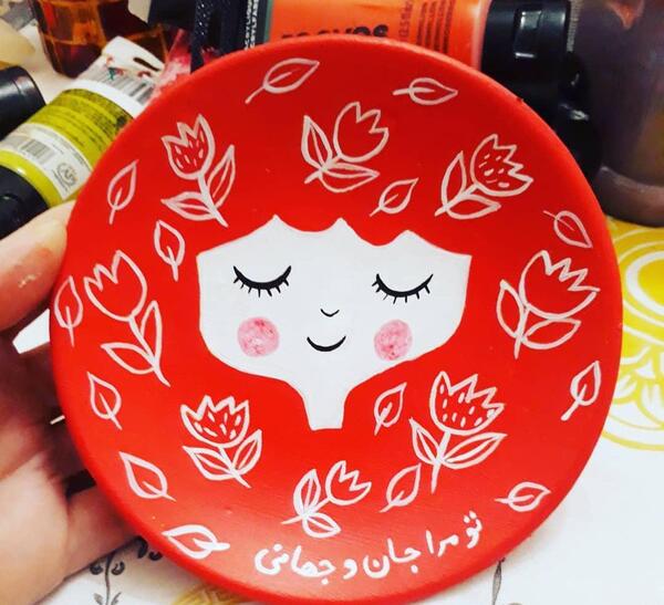 عکس نقاشی زیبا روی سفال