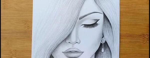 عکس نقاشی دختر ساده