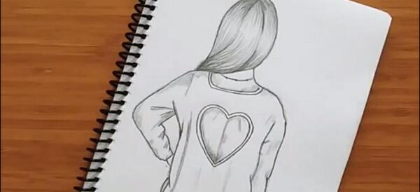 عکس نقاشی دختر ساده