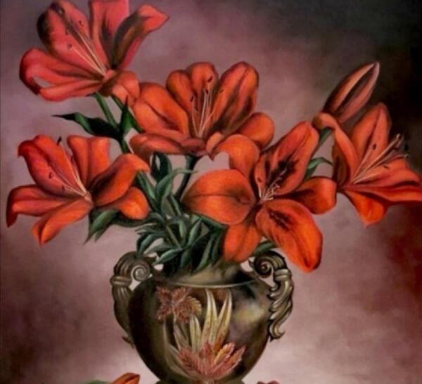 عکس نقاشی گل لیلیوم