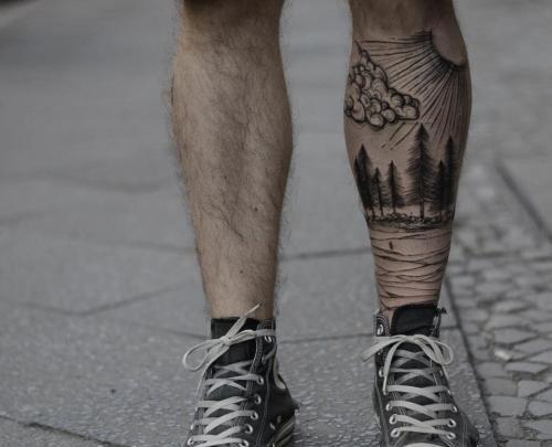 عکس تاتو روی دست جنگل