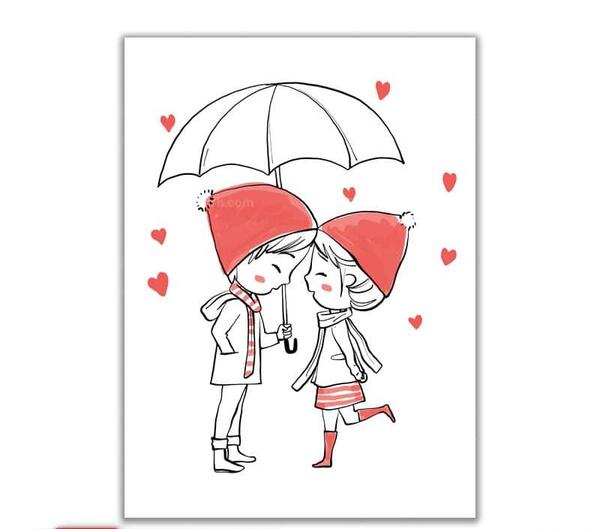 عکس نقاشی فانتزی عاشقانه دختر و پسر