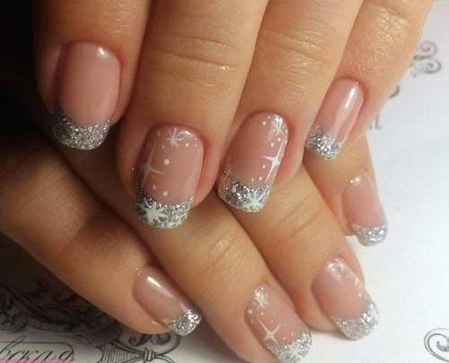 عکس مدل ناخن فرنچ نقره ای