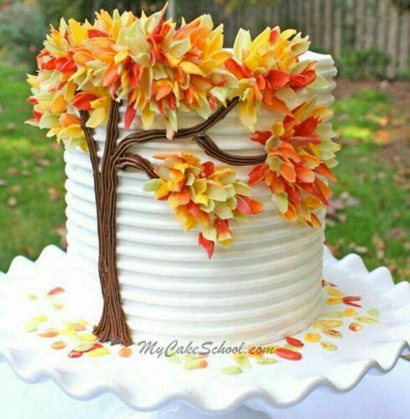 عکس کیک پاییزی عاشقانه