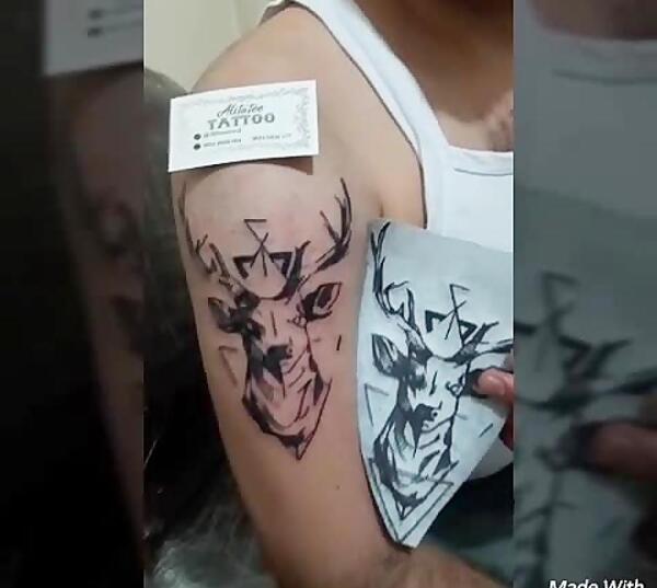 عکس تاتو گوزن روی دست