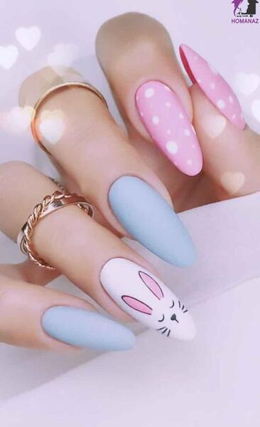 عکس طرح ناخن سفید صورتی