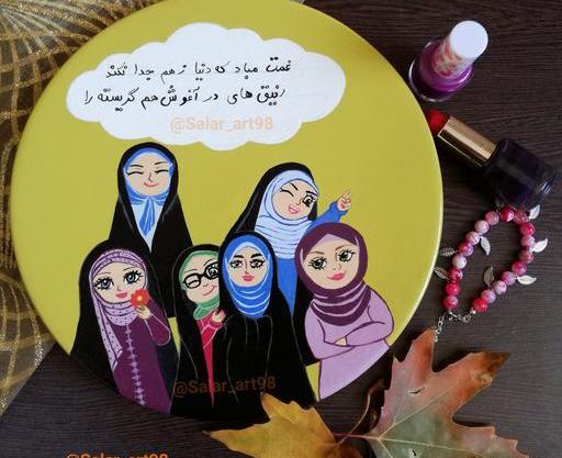 عکس نقاشی دختر پاییزی