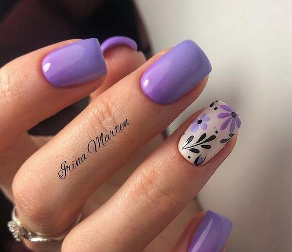 عکس مدل ناخن کوتاه رنگ سال