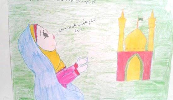 عکس نقاشی دختر نماز خوان