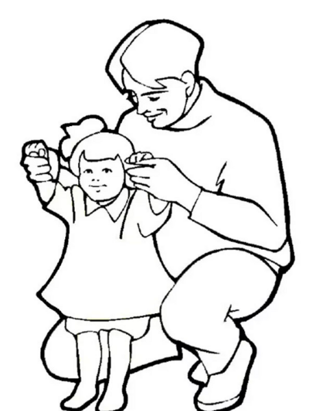 عکس نقاشی ساده پدر