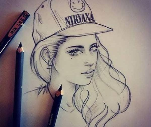 عکس نقاشی دختر با حجاب فانتزی