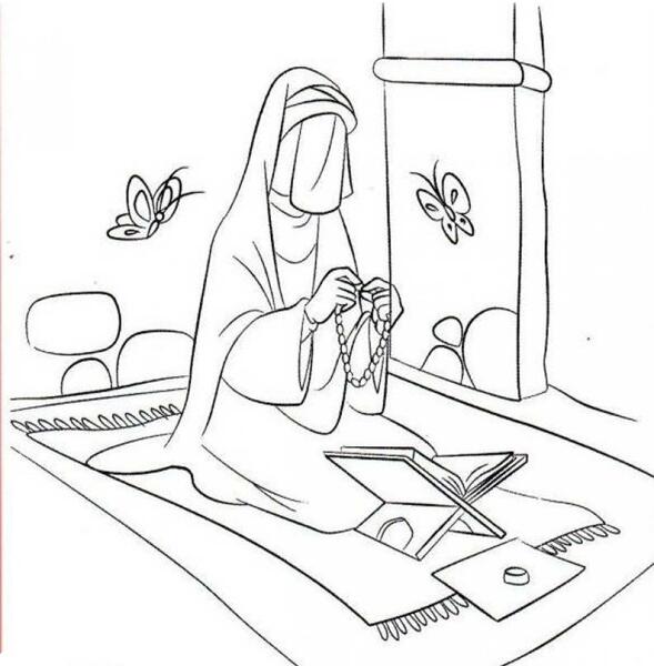 عکس نقاشی ساده حضرت فاطمه