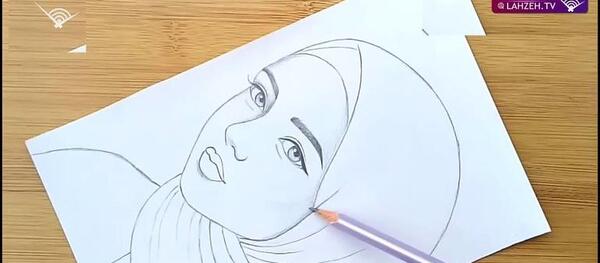 عکس نقاشی زیبا حجاب