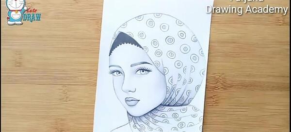عکس نقاشی زیبا حجاب