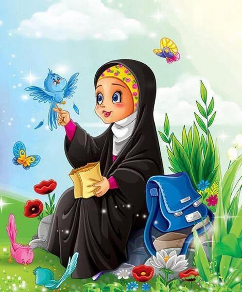 عکس نقاشی زیبا حجاب