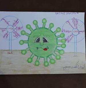 عکس نقاشی ساده و زیبا درباره ی کرونا