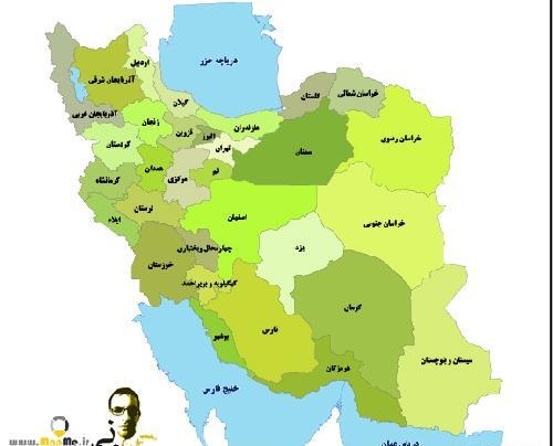 عکس نقشه ایران استان ها