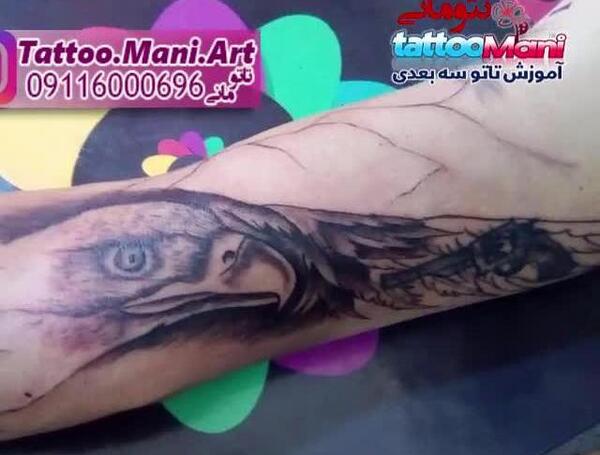 عکس تاتو عقاب روی دست